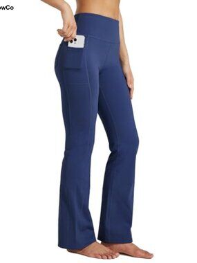 Fleece Lined Bootcut Yoga Pants High Waisted Thermal Flare Leggings Water